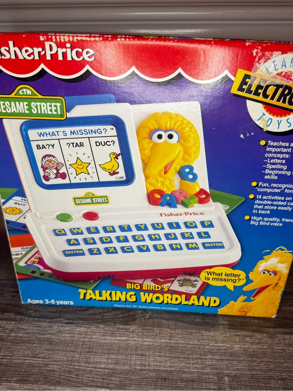 Vintage 1994 Fisher-Price Big Bird Talking Wordland NIB w/Manual & Cards Clean